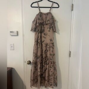 ULI Herzner Chic Floral Ruffle Maxi Dress SIZE S (K126)